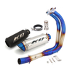 R7 MT07 FZ07 Header Motorcycle Blue Exhaust System Exhaust Front Muffler Pipe 2014-2024 