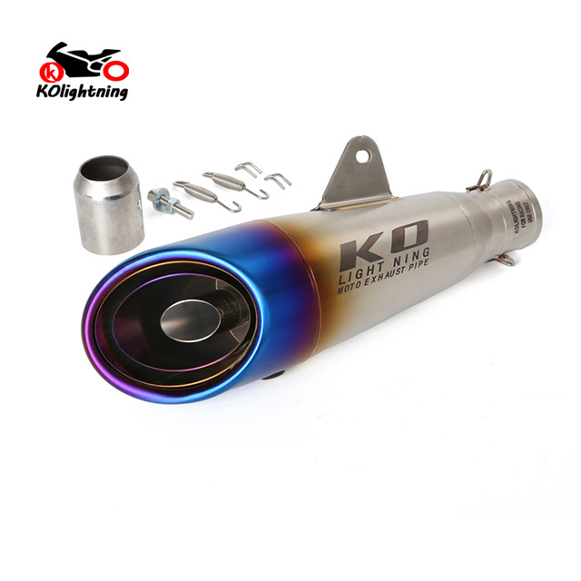 ko lightning Exhaust Muffler Pipe Motorcycle Universal 38-51mm Silencer Tips with DB Killer