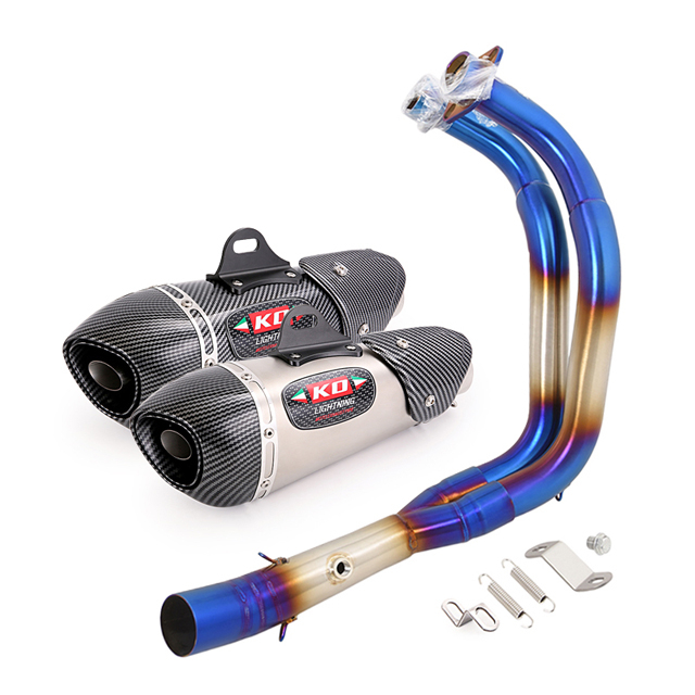 For Yamaha R7 MT07 FZ07 Header Motorcycle Blue Exhaust System Pipe Exhaust Front Muffler Pipe 2014-2024 